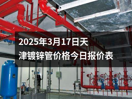 2025年3月17日天津鍍鋅管價格今日報價表